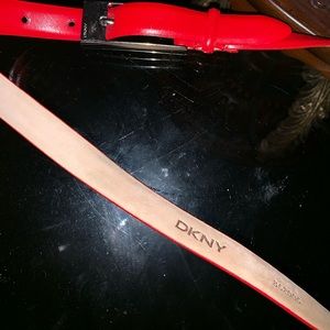 Red leather DKNY belt